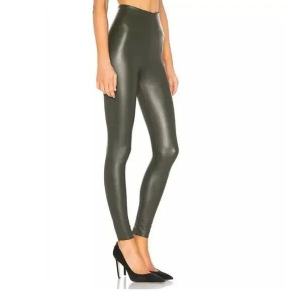 Commando Perfect Control Faux Leather Legging in Pine Green XL - Picture 2 of 8